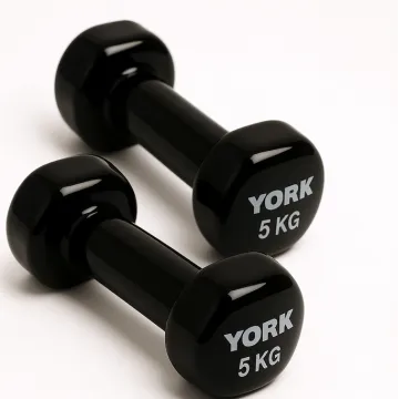 Гантели для фитнеса виниловые круглые York Fitness 2х5кг черный