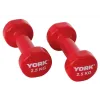 Гантелі для фітнесу вінілові круглі York Fitness 2х2,5кг червоний