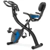Велотренажер магнитный Hop-Sport HS-3010X Grix X-Bike с эспандерами черно-синий