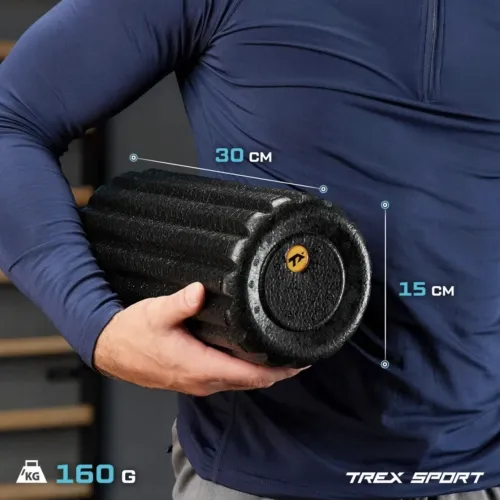 Роллер масажер ребристий Trex Sport TX-030EPR EPP 30см чорний Роллер масажер ребристий Trex Sport TX-030EPR EPP 30см чорний