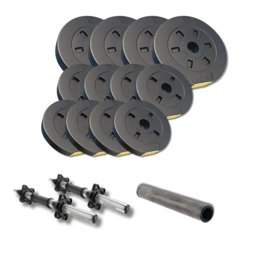 Набор гантели-штанга 2в1 Besport PowerPro 22кг с переходником