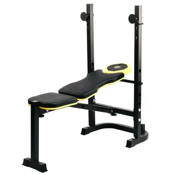 Тренировочная скамейка Besport WB-003 горизонтальная для жима со стойкой под штангу РАСПРОДАЖА