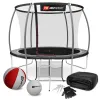 Батут Hop-Sport Premium 10ft (305см) черно-серый с внутренней сеткой