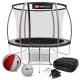 Image 1 for Батут Hop-Sport Premium 10ft (305см) черно-серый с внутренней сеткой