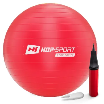 Фітбол Hop-Sport 75см червоний + насос 2020