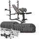 Image 1 for Набор Hop-Sport Premium 173кг со скамьей HS-1065, штангами и гантелями