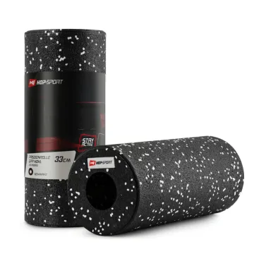 Роллер массажер (валик, ролик) гладкий Hop-Sport EPP 33см HS-P033YG черно-белый