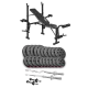 Image 1 for Набір Hop-Sport Premium 105кг з лавою TX-055, штангами та гантелями