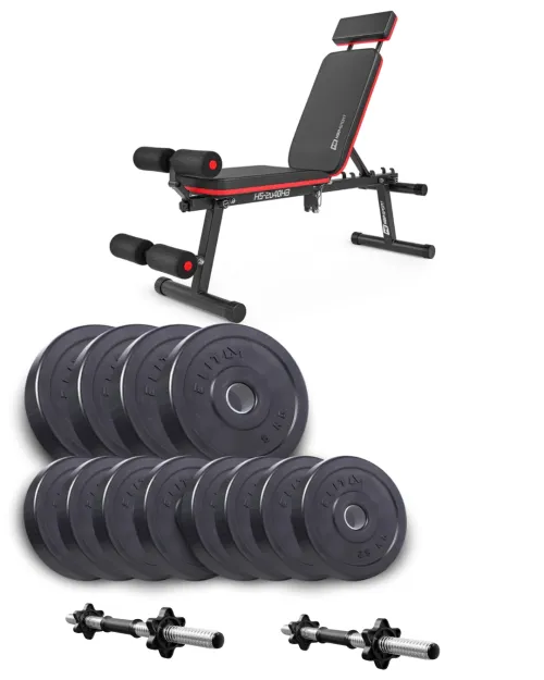 Набір Elitum Titan гантелі 2х21кг з лавою Hop-Sport HS-2040 HB