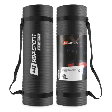 Мат для фітнесу та йоги Hop-Sport HS-N015GM 1,5см чорний