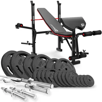 Набор Hop-Sport Strong 146кг со скамьей HS-1055