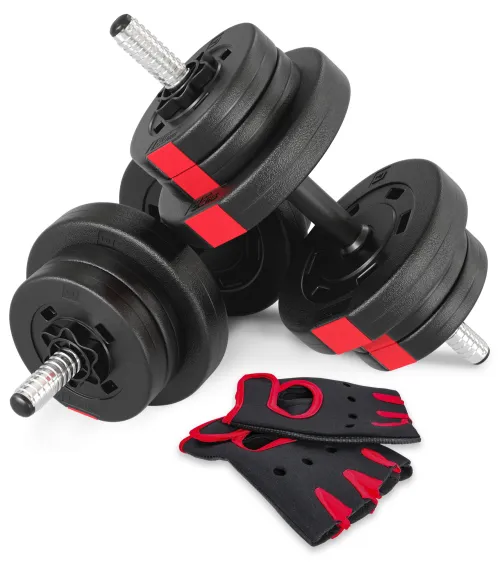 Гантели Hop-Sport 2х10кг PRO с перчатками