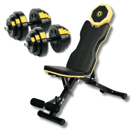 Набор Besport PowerPro гантели 2х18,5кг со скамьей WB-002