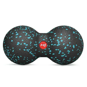 Массажный мяч двойной EPP 80 мм Hop-Sport HS-D008MB черно-голубой