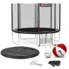 Батут Hop-Sport 10ft (305см) черно-синий с внешней сеткой (4 ноги)