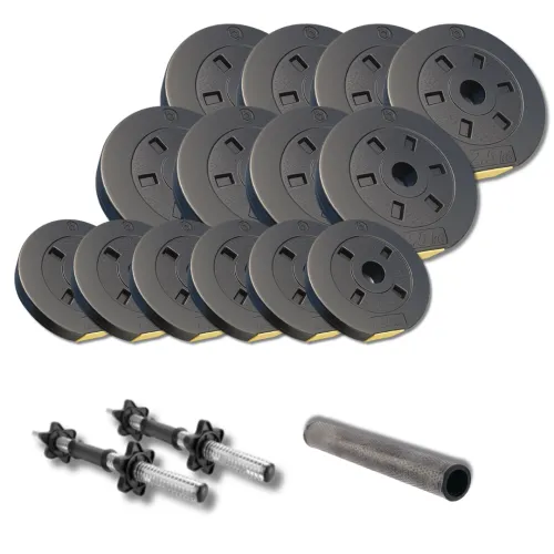 Набір гантелі-штанга 2в1 Besport PowerPro 29кг з перехідником