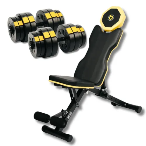 Набор Besport PowerPro гантели 2х31кг со скамьей WB-002