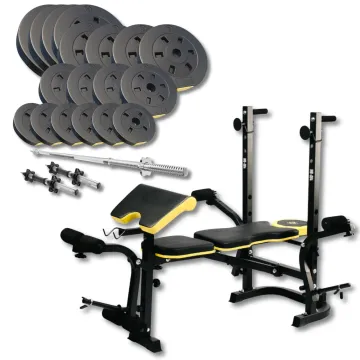 Набір Besport PowerPro 89кг з прямим грифом та лавою Besport WB-004